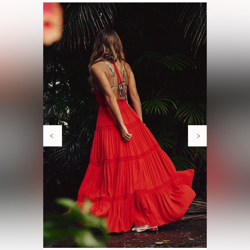 Free People Lorelai Maxi Top Small Color: Persimmon NWT - Picture 3 of 7